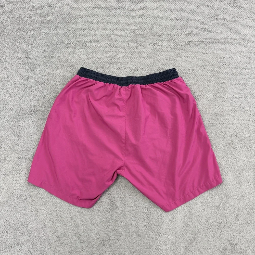 Hugo Boss Swim Shorts Mens M Pink Navy Blue Logo Drawstring Trunks